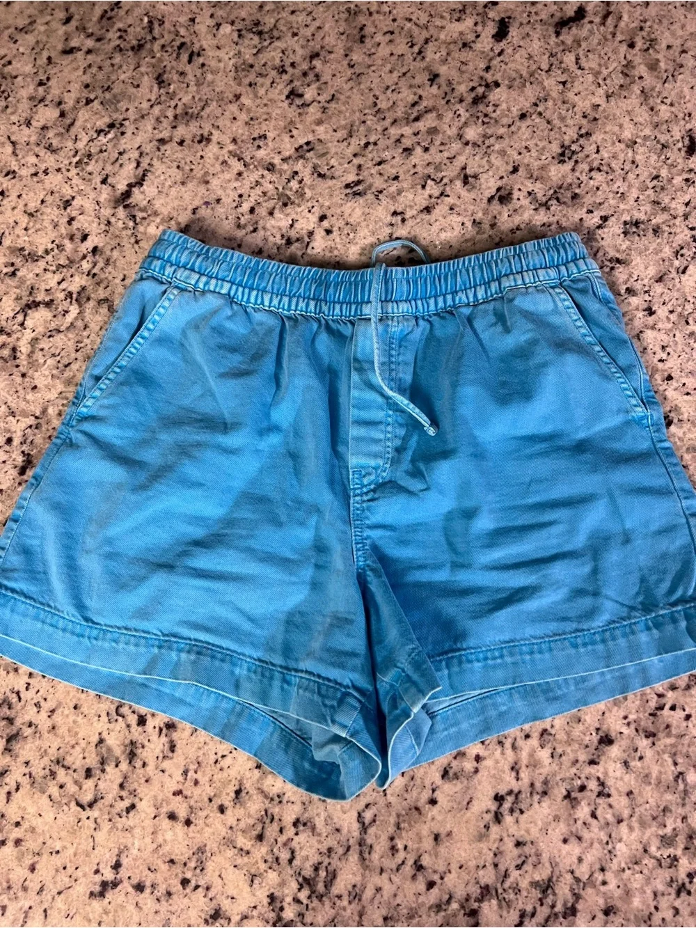 GAP Women's Turquoise Blue High-Waist Drawstring Shorts